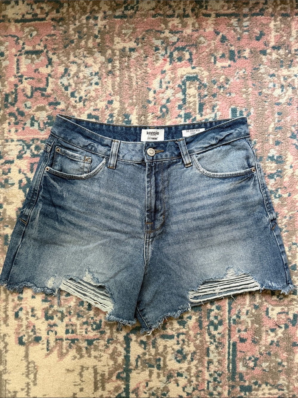 Kensie High-Rise Denim Shorts